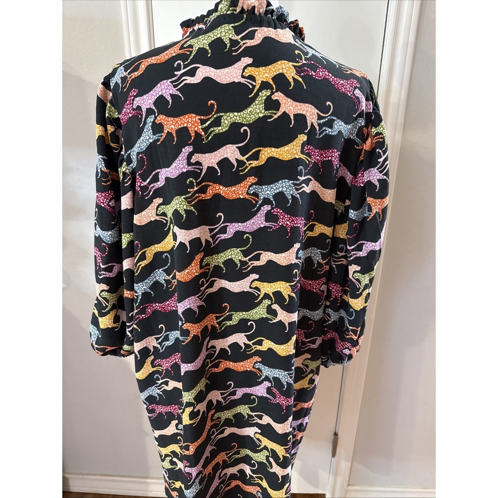 Michelle McDowell Colorful Leopards Print Shift Dress Womens Size XL Knee Length - Picture 4 of 9